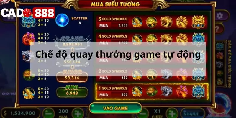Slot game Thần Thú Chế độ quay thưởng game tự động